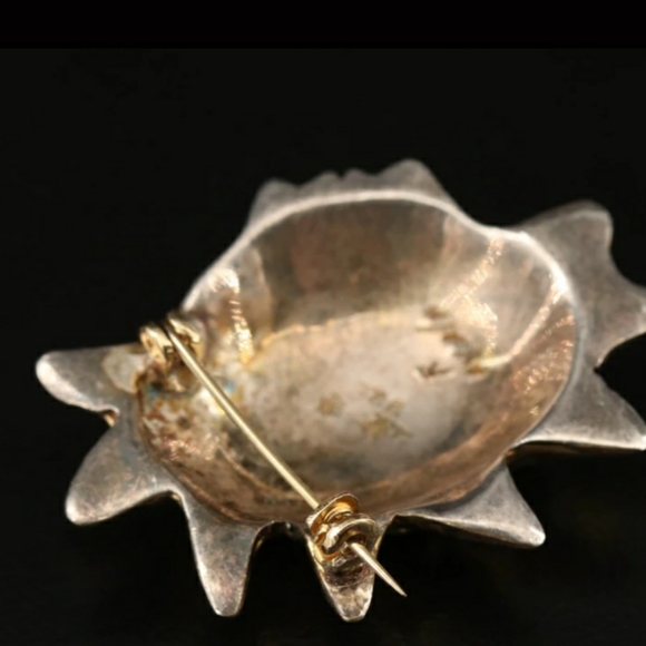 Handmade Warrior Mask Mexican Sterling Silver Brooch Signed Rare Ruben Ayala - Picture 4 of 8